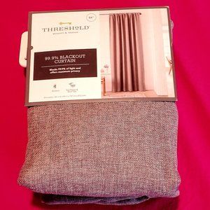 THRESHOLD Gray Linen Blackout Window Curtains Panels NWT